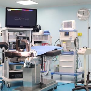 State-of-the-art operating room with advanced surgical equipment and technology.